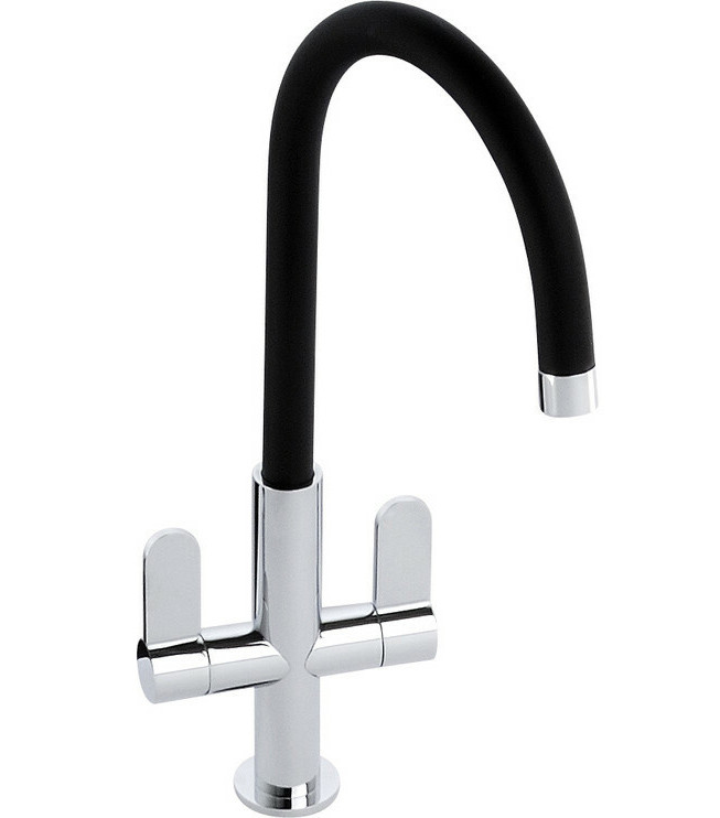 An image of Abode Linear Nero Monobloc / Black Spout Contemporary Mixer Tap