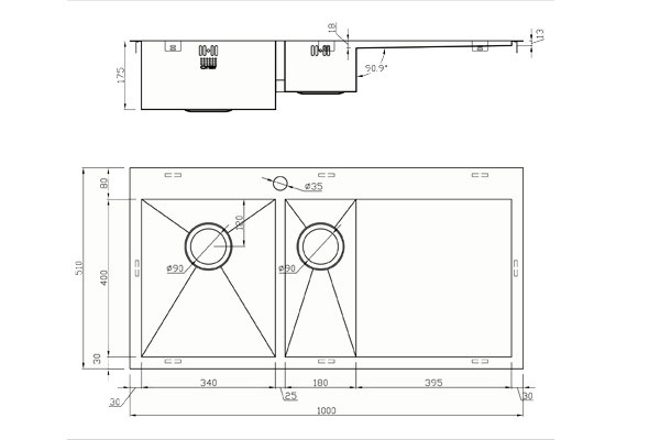 An image of 1810 Zenduo 61-F BBL Kitchen Sink