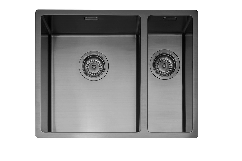 An image of Caple MODE3415/R/GM Gunmetal Kitchen Bowl in a Half Sink