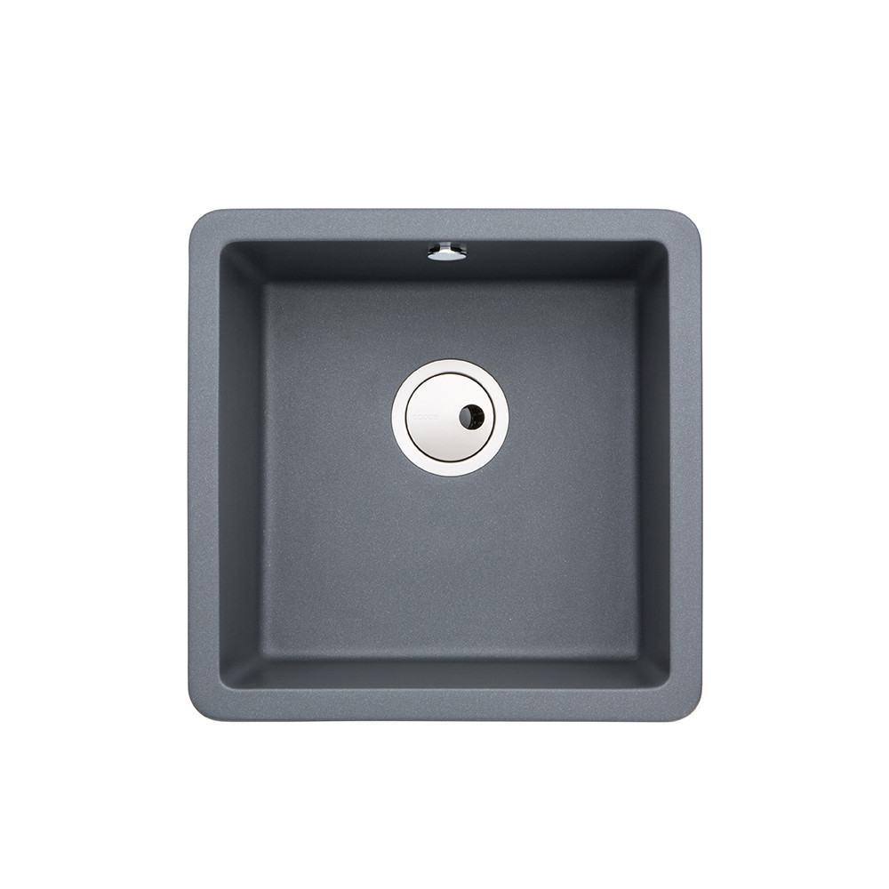 An image of Abode Matrix SQ GR15 Single Bowl in Grey Metallic Granite Sink