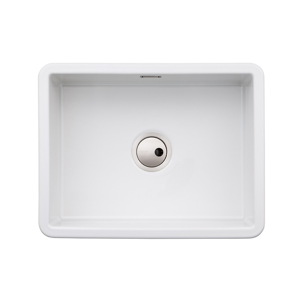 An image of Abode Sandon Large Single Bowl in White Ceramic