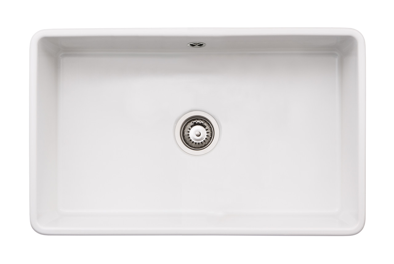 An image of Abode Provincial Large Bowl Belfast Sink in White Ceramic