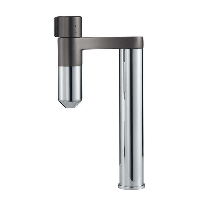 An image of Franke Vital Capsule 2-in-1 Single Dispense Filter Tap - Matte Black/Silk Steel