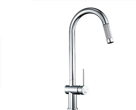 An image of 1810 Grande Pull Out Spray Kitchen Tap - Brushed Steel