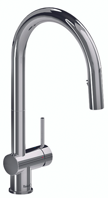 An image of Riobel Azure Single Lever with Pull Down Spray Chrome Kitchen Tap