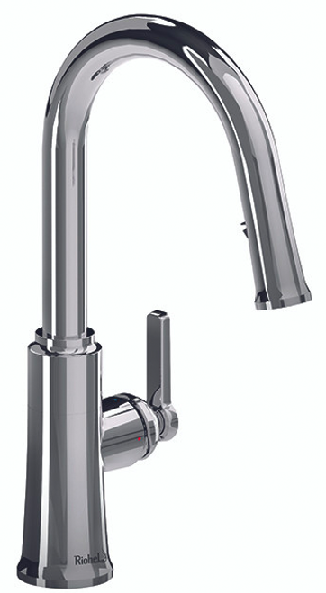 An image of Riobel Trattoria Single Lever with Pull Down Spray and Round Spout Chrome Kitche...