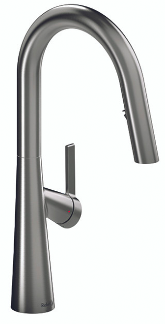 An image of Riobel Ludik Single Lever Kitchen Mixer with Pull Down Spray Stainless Steel Kit...