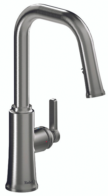 An image of Riobel Trattoria Single Lever with Pull Down Spray and Square Spout Stainless St...