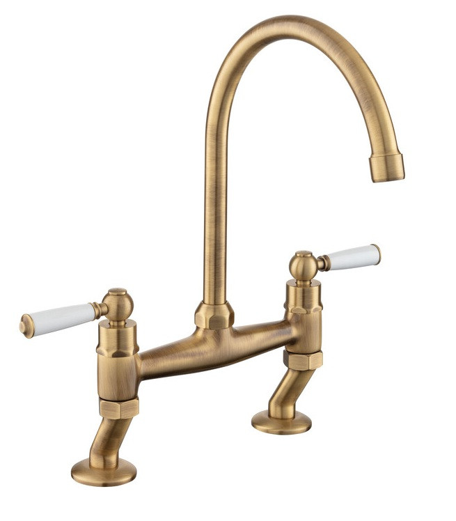 An image of Rangemaster Belfast Traditional Mixer Tap - Antique Brass