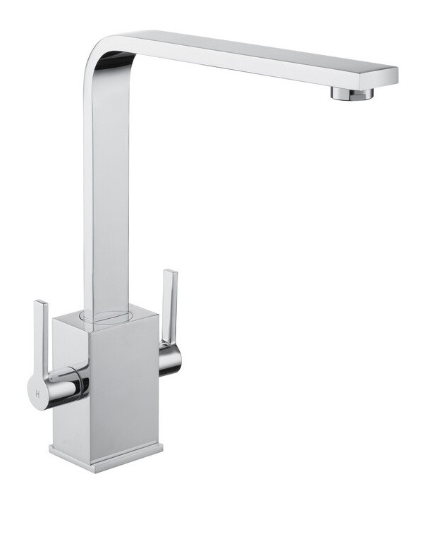 An image of Rangemaster Kube Dual Lever Mixer Tap - Chrome