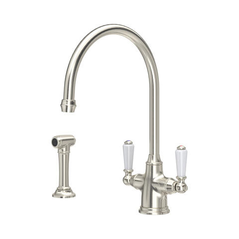 An image of Perrin & Rowe Phoenician 4360 (with Rinse) Kitchen Tap in Pewter