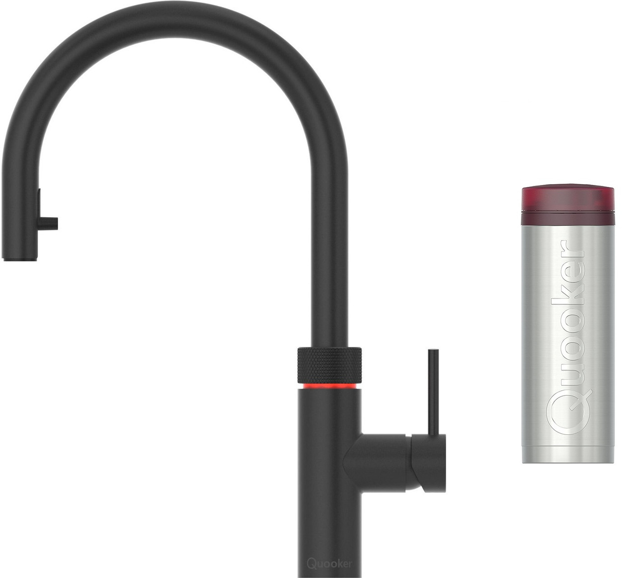 An image of Quooker Flex Pull Out Boiling Water Black Tap with PRO3 Tank