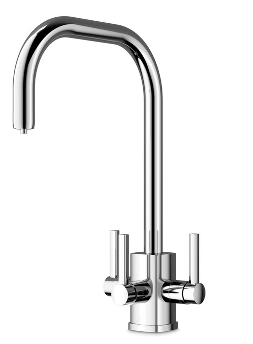 Filter Kitchen Tap 3 Way Water Filter Drinking Taps Sink Mixer Brass Swivel Spout With 2 Handles Chrome 70579510