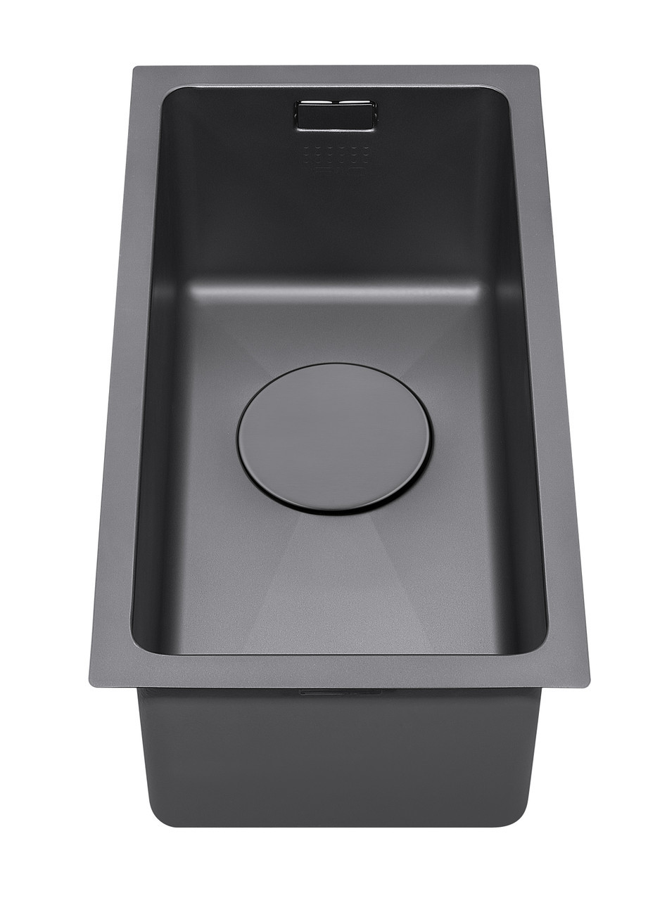 An image of 1810 ZENUNO15 200U Undermount/Inset Single Bowl Sink - Matte Black