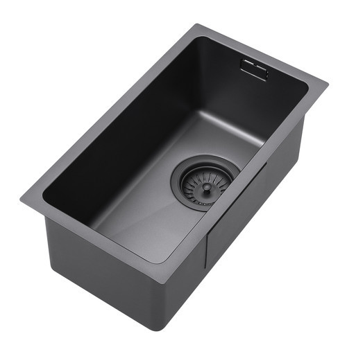 An image of 1810 ZENUNO15 200U Undermount/Inset Single Bowl Sink - Matte Black