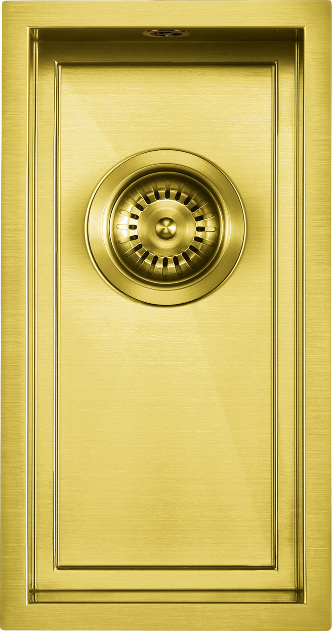 An image of 1810 AXIXUNO 190U Single Bowl Undermount Sink - Gold Brass