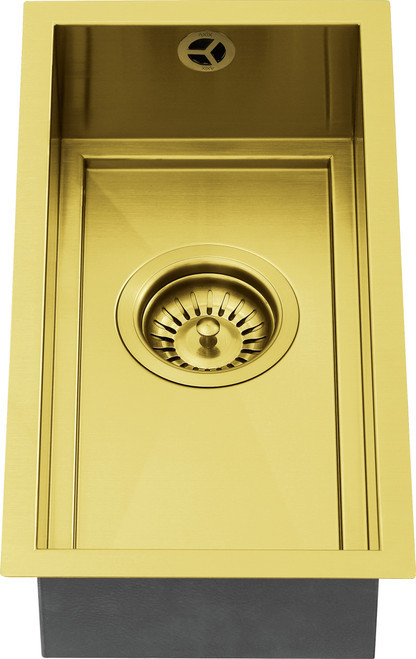 An image of 1810 AXIXUNO 190U Single Bowl Undermount Sink - Gold Brass