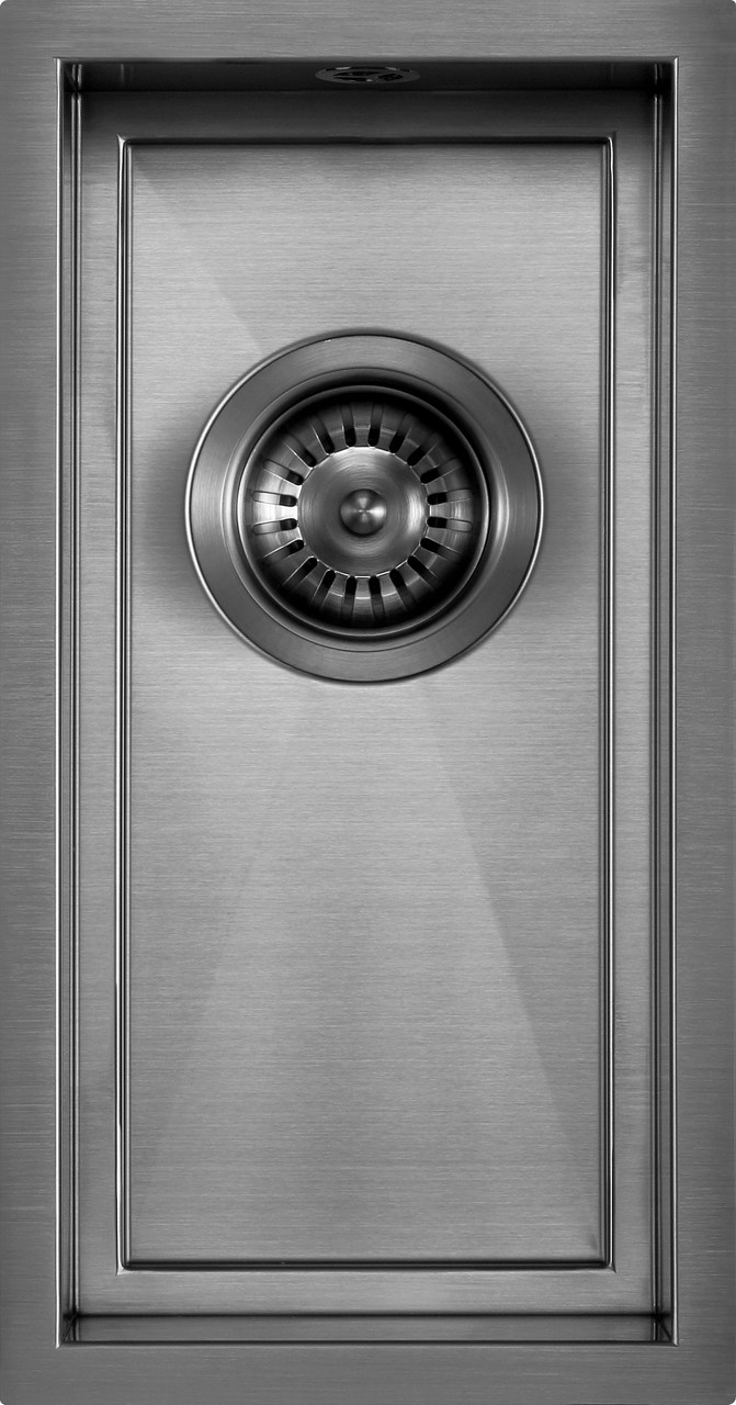 An image of 1810 AXIXUNO 190U Single Bowl Undermount Sink - Gunmetal
