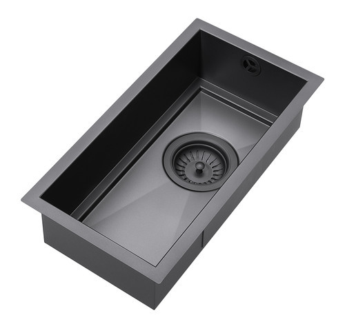 An image of 1810 AXIXUNO 190U Single Bowl Undermount Sink - Matte Black