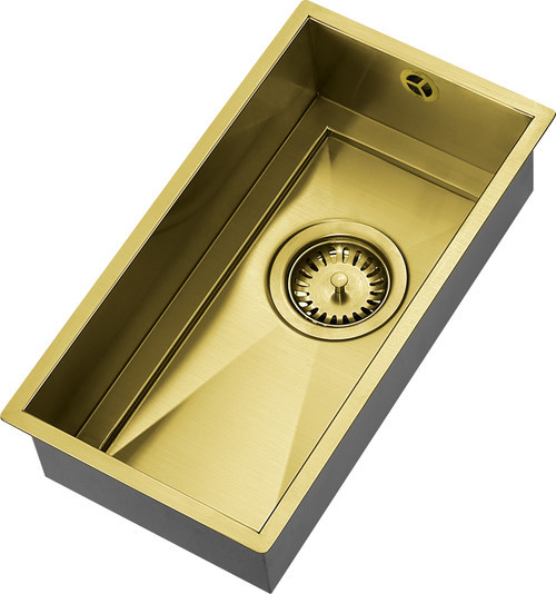 An image of 1810 AXIXUNO 210U Single Bowl Undermount Sink - Gold Brass