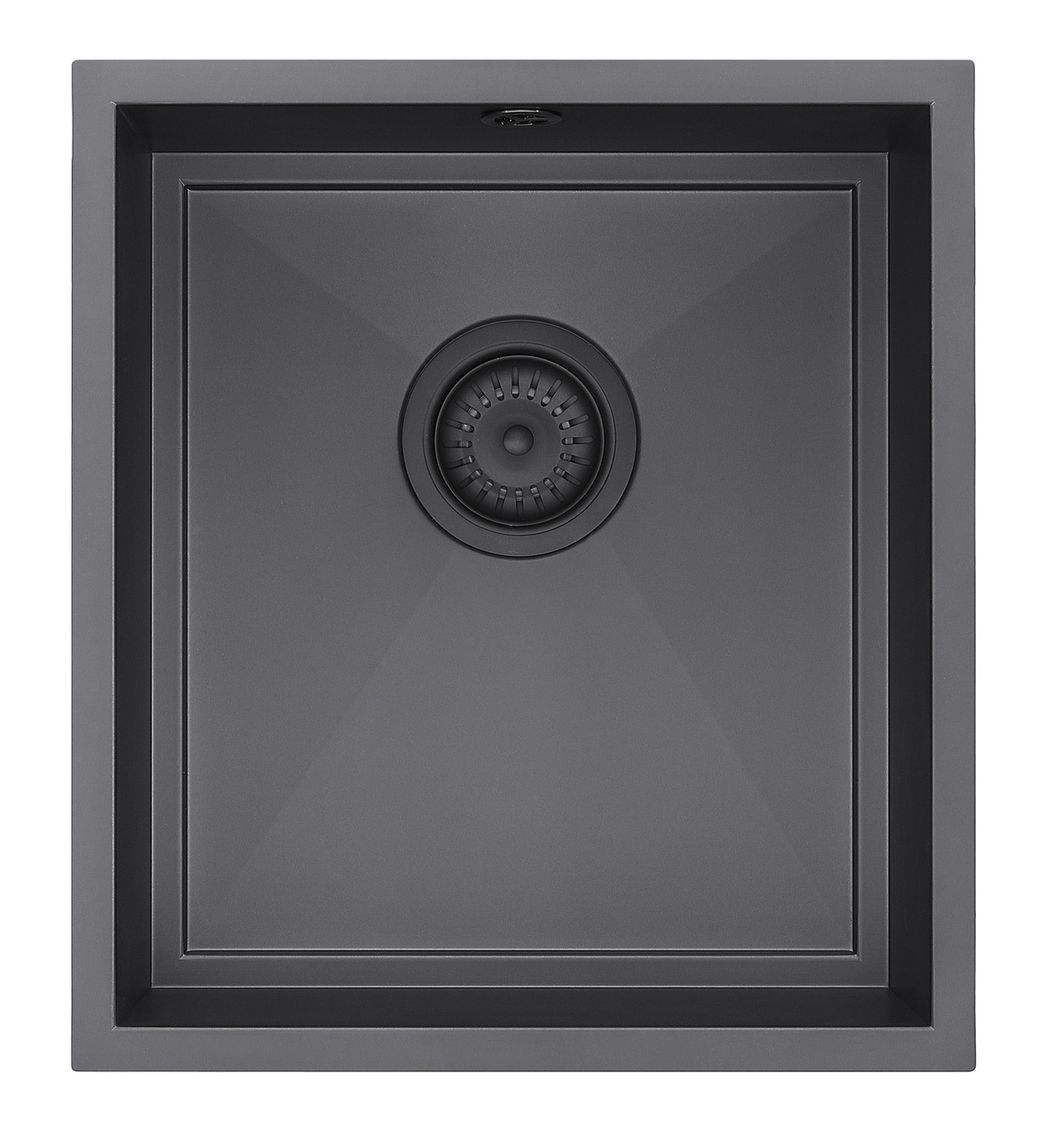 An image of 1810 AXIXUNO 355U Single Bowl Undermount Sink 16MM - Matte Black
