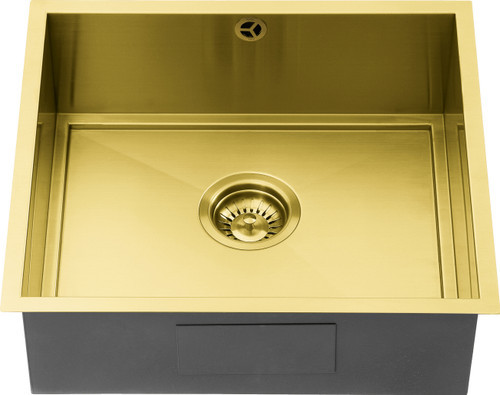 An image of 1810 AXIXUNO 450U Single Bowl Undermount Sink 16MM - Gold Brass