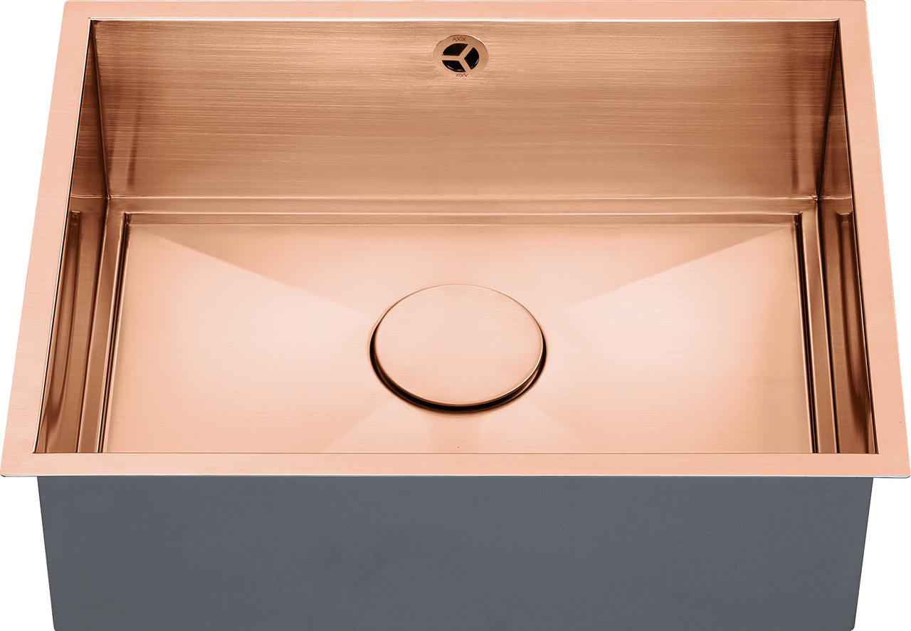 An image of 1810 AXIXUNO 500U Single Bowl Undermount Sink 16MM - Copper