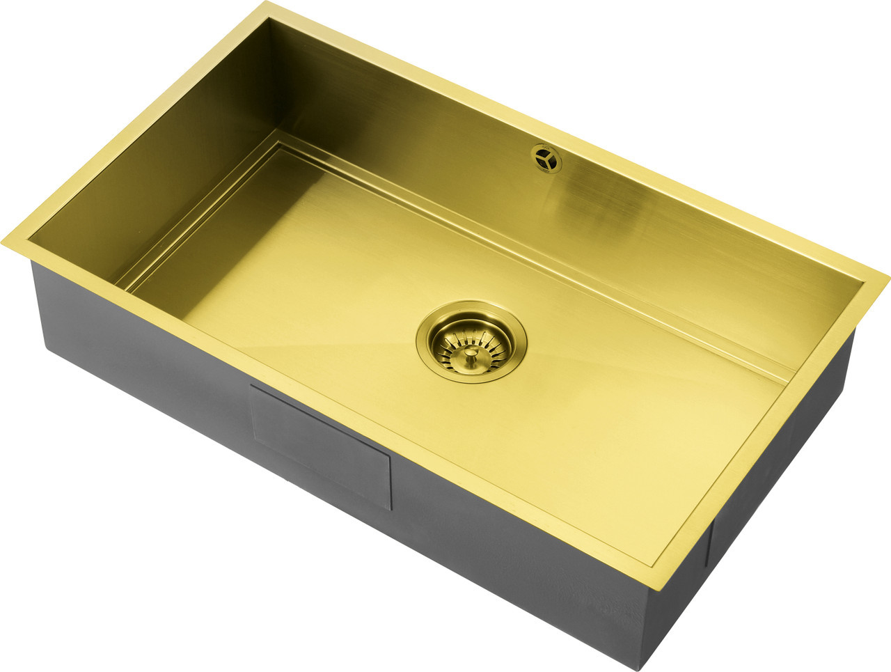 An image of 1810 AXIXUNO 700U Single Bowl Undermount Sink 16MM - Gold Brass