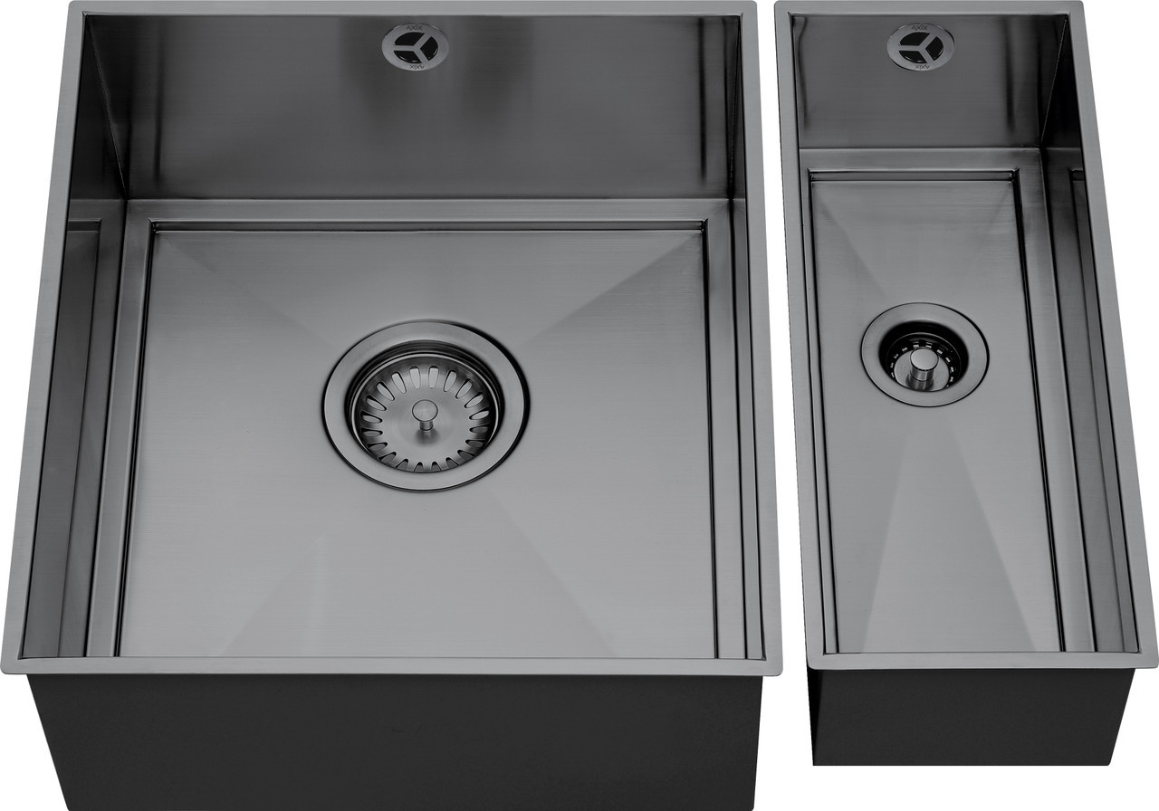 An image of 1810 AXIXUNO SET A - 355U & 150U Undermount 1.5 Bowl Sink - Gunmetal