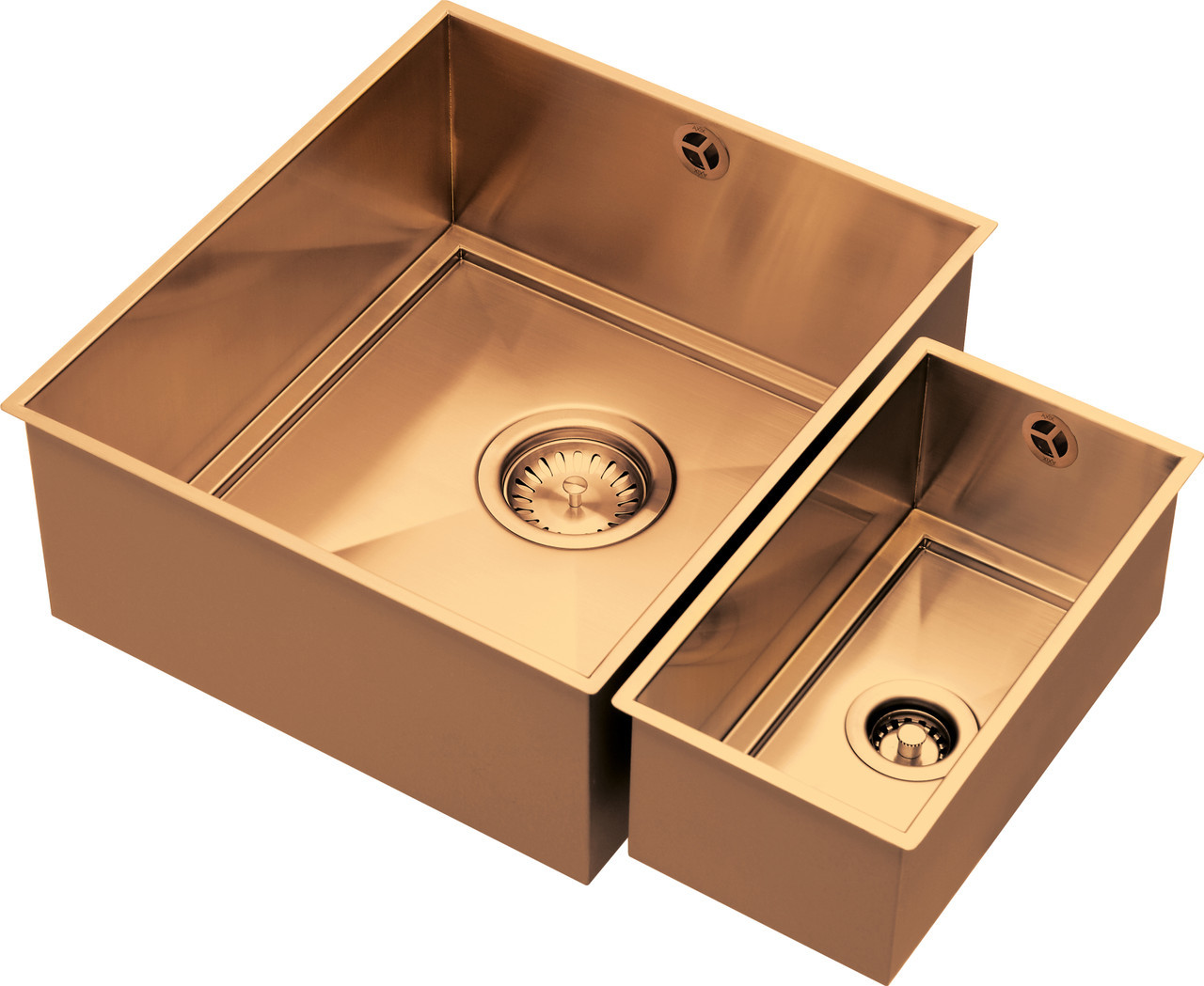 An image of 1810 AXIXUNO SET B - 355U & 150U Undermount 1.5 Bowl Sink - Copper