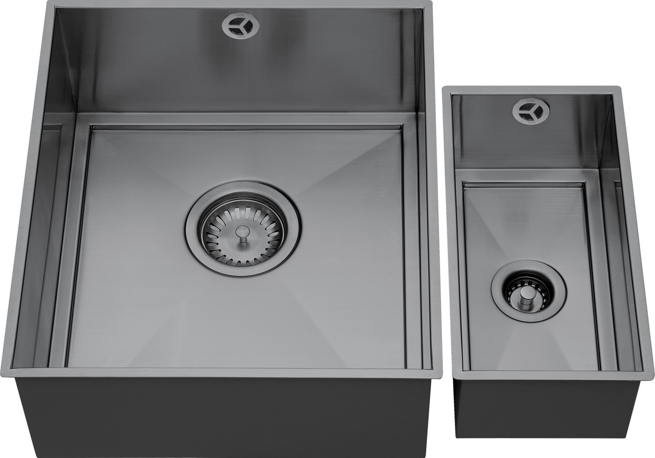 An image of 1810 AXIXUNO SET B - 355U & 150U Undermount 1.5 Bowl Sink - Gunmetal