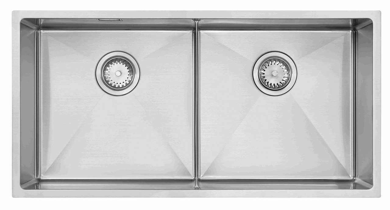 An image of 1810 ZENDUO10 411/411U Slim Bridge Undermount/Inset Double Bowl Sink