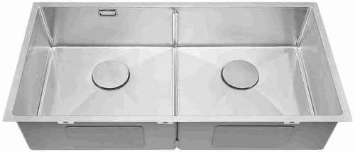 An image of 1810 ZENDUO10 411/411U Slim Bridge Undermount/Inset Double Bowl Sink