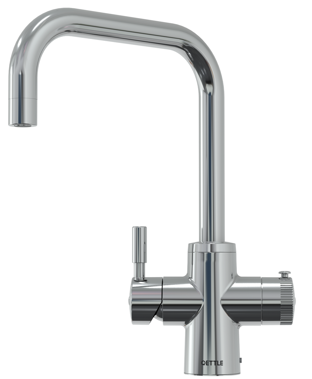 An image of QETTLE Original 4 in 1 Square Chrome Boiling Water Tap with 4L Tank