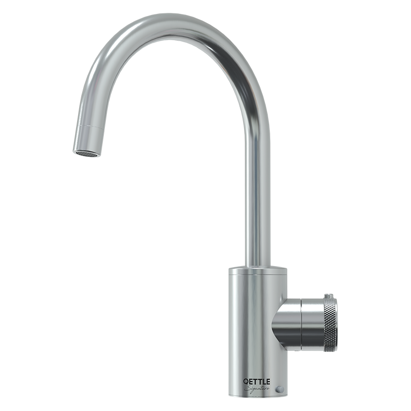 An image of QETTLE Signature Mini 2 in 1 Round Stainless Steel Boiling Water Tap with 4L Tan...