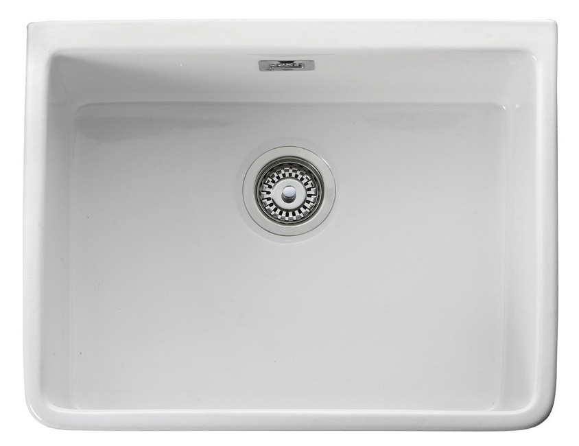 An image of Rangemaster Belfast Fire-Clay Single Bowl Ceramic Kitchen Sink - White
