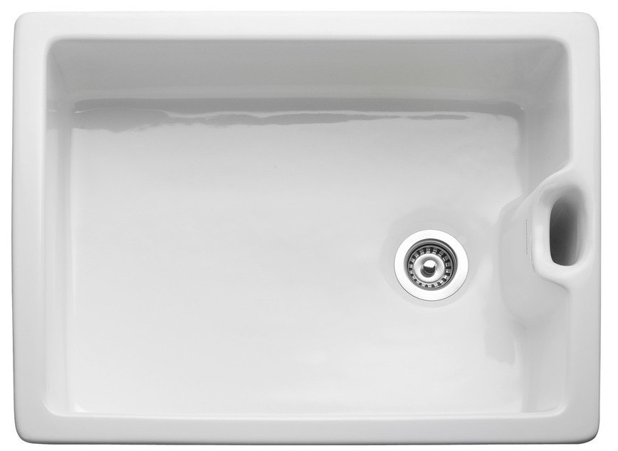 An image of Rangemaster Classic Belfast Fire-Clay Single Bowl Ceramic Kitchen Sink - White