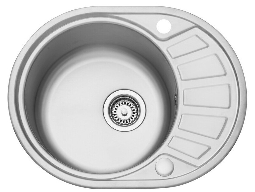 An image of Rangemaster Compact Single Round Bowl Inset Stainless Steel Kitchen Sink - Satin