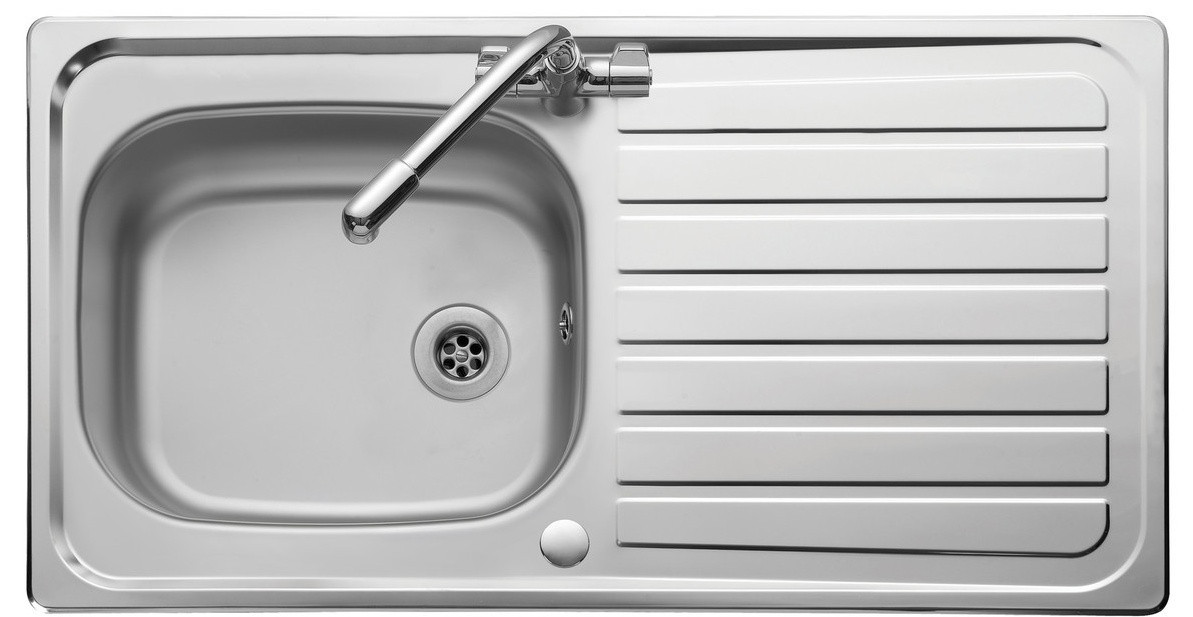 An image of Rangemaster Lexin Single Bowl with 0.6 Gauge Inset Stainless Steel Kitchen Sink ...
