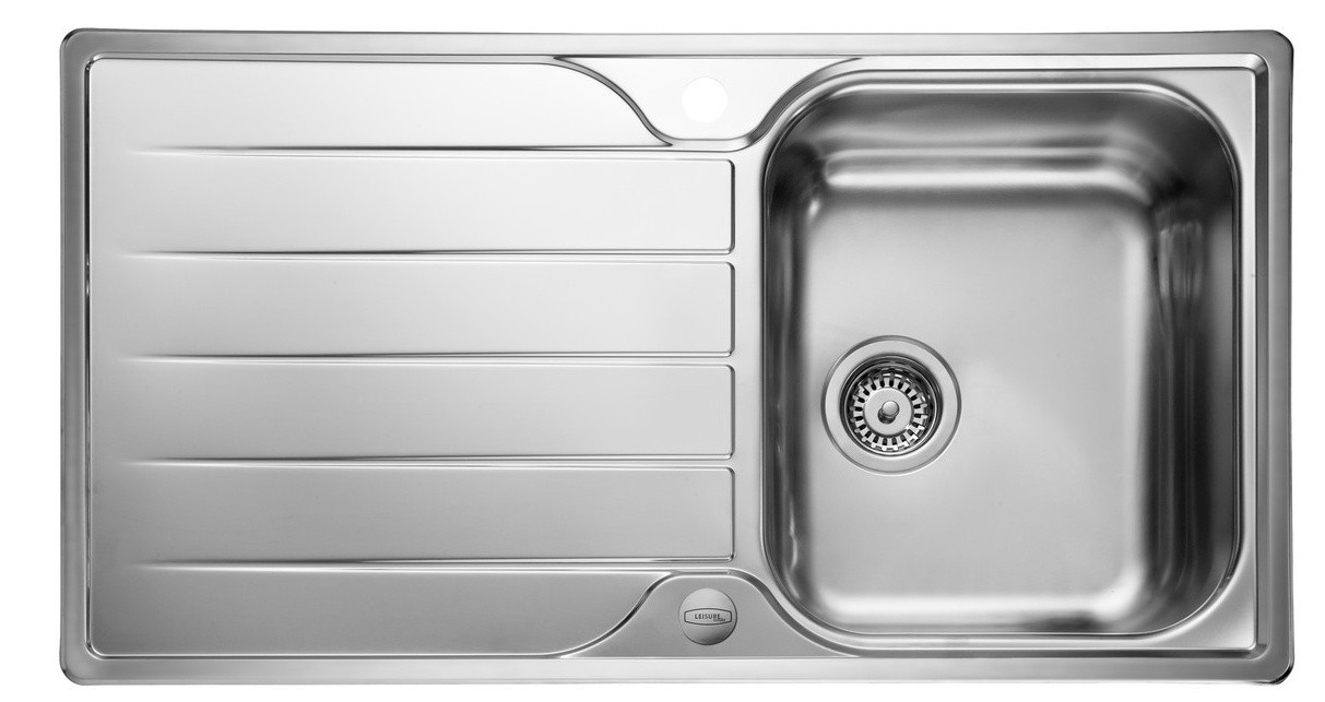 An image of Rangemaster Albion Single Bowl Inset Stainless Steel Kitchen Sink - Polished