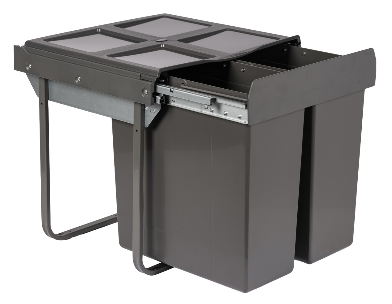 An image of Austen & Co. 68L Built-In Hinged Cupboard Kitchen Bin - 2 Compartments