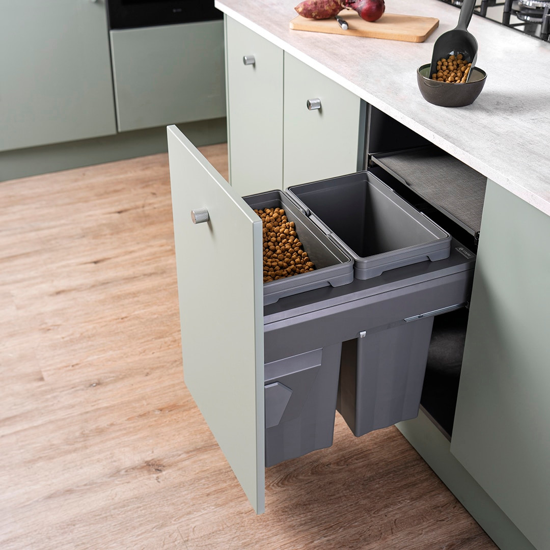 An image of Caple SB5005402 Side Mounted 66L Duo Pull Out Bin