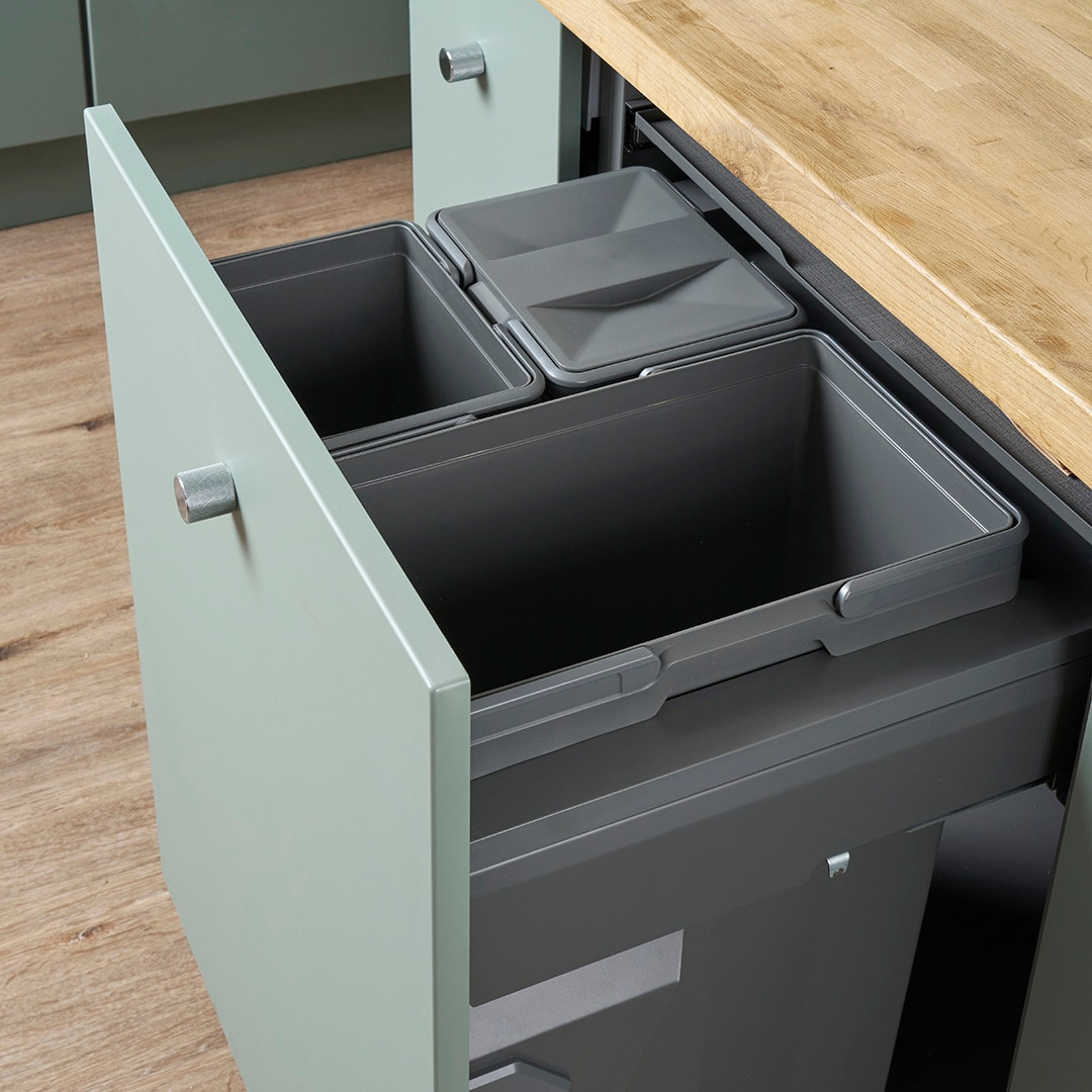 An image of Caple Side Mounted 69L Trio Pull Out Bin
