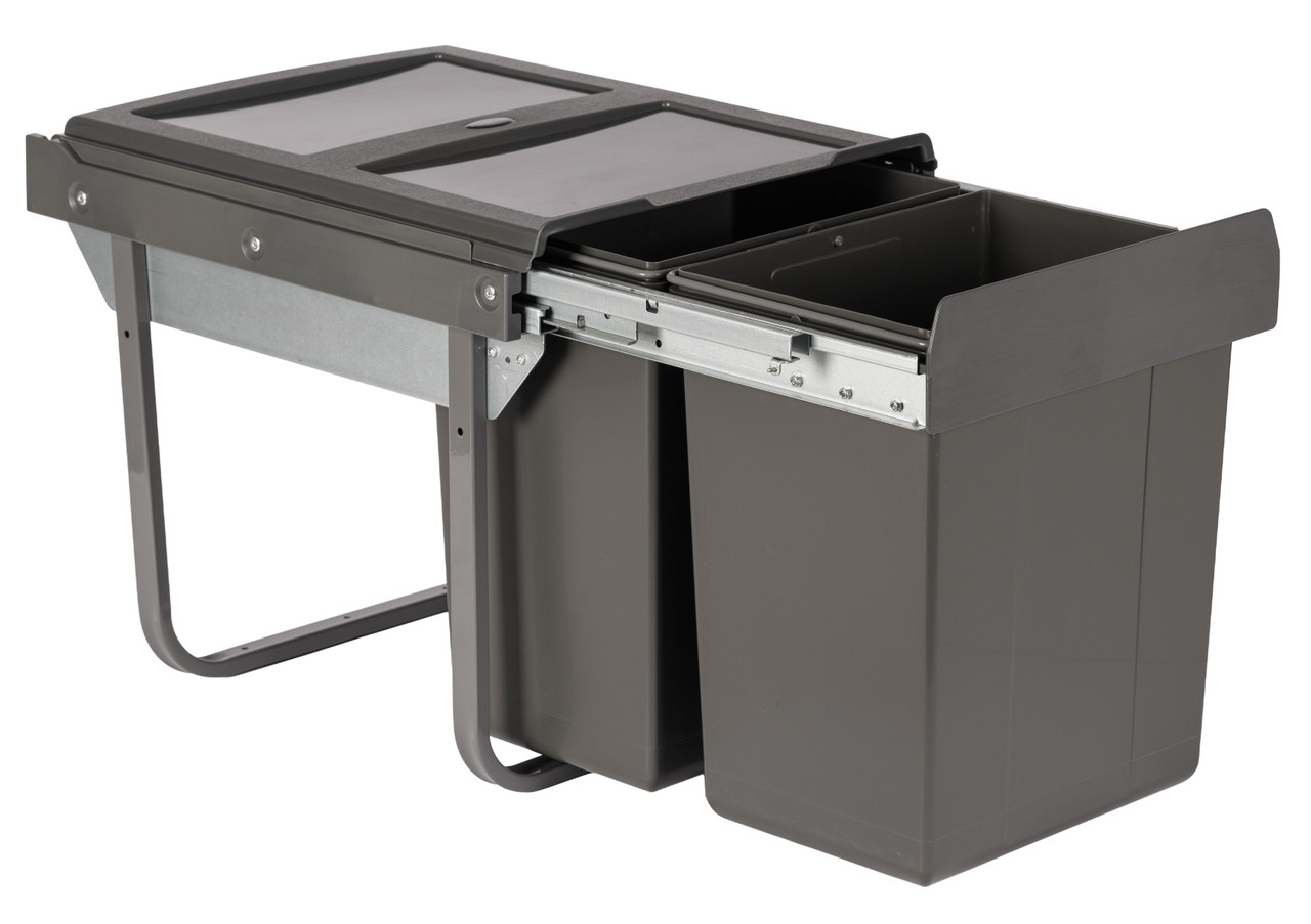 An image of Austen & Co. 40L Built-In Hinged Cupboard Kitchen Bin - 2 Compartments