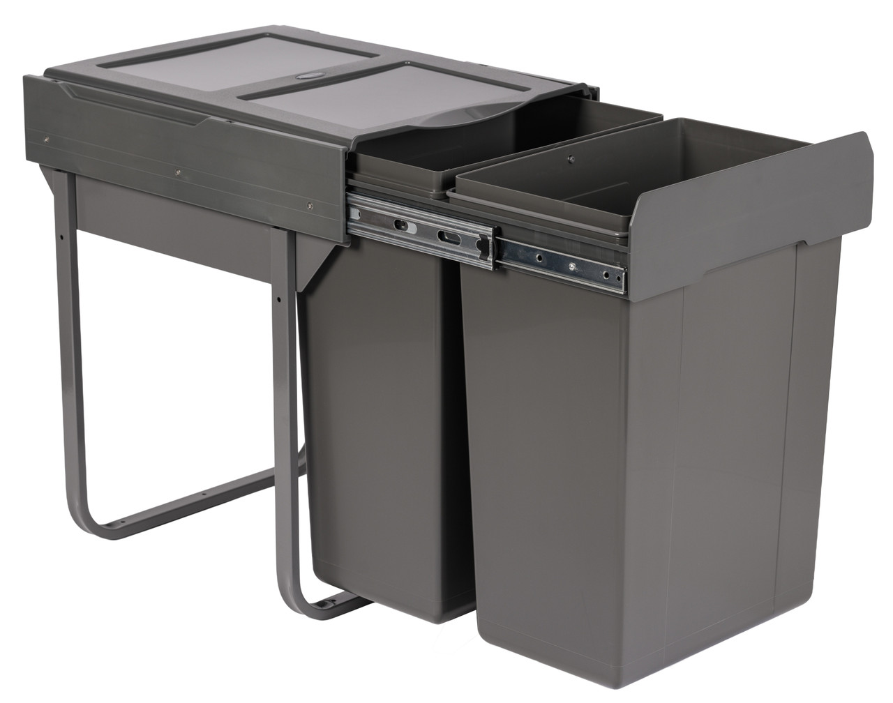 An image of Austen & Co. 60L Built-In Hinged Cupboard Kitchen Bin - 2 Compartments