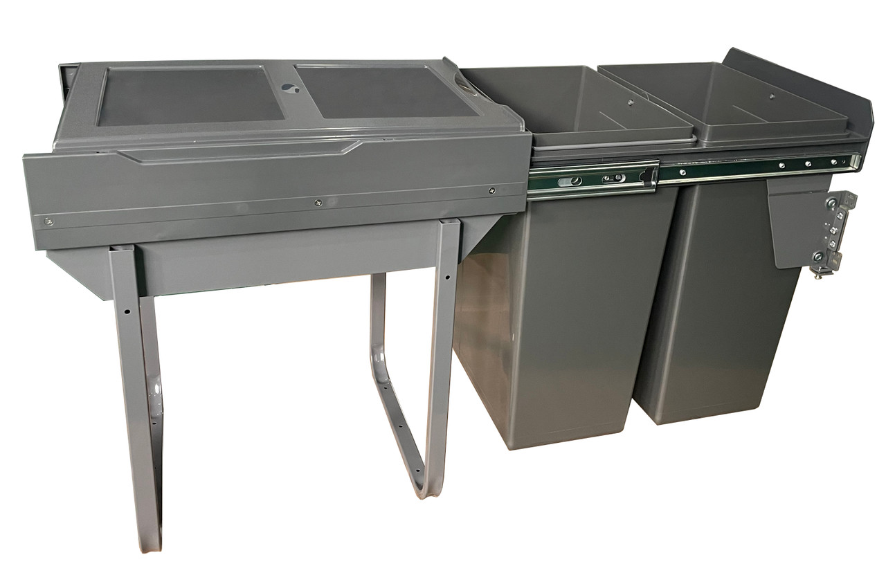 An image of Austen & Co. 56L Pull Out Cupboard Kitchen Bin - 2 Compartments