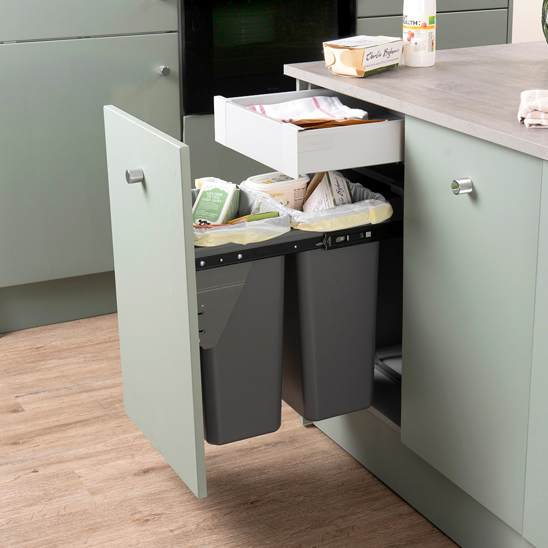 An image of Caple Base Mounted 52L Duo Pull Out Bin