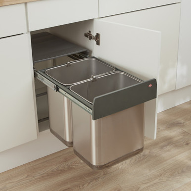 An image of Wesco Stainless Steel Master Bio Double Slide Out Built-In Bin