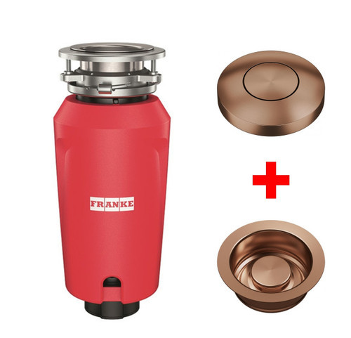 An image of Franke 100 Waste Disposal Unit with Round Air Switch and Flange - Copper