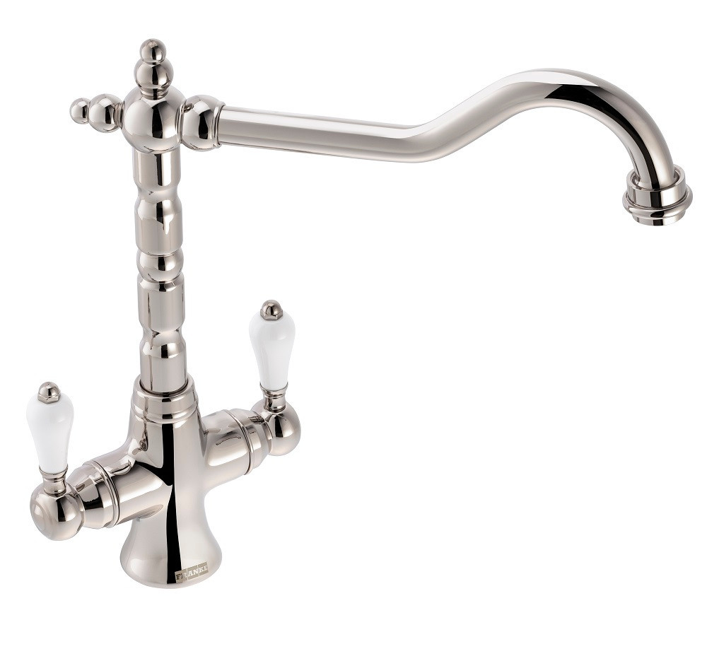 An image of Franke Cotswold Twin Lever Kitchen Tap - Polished Nickel